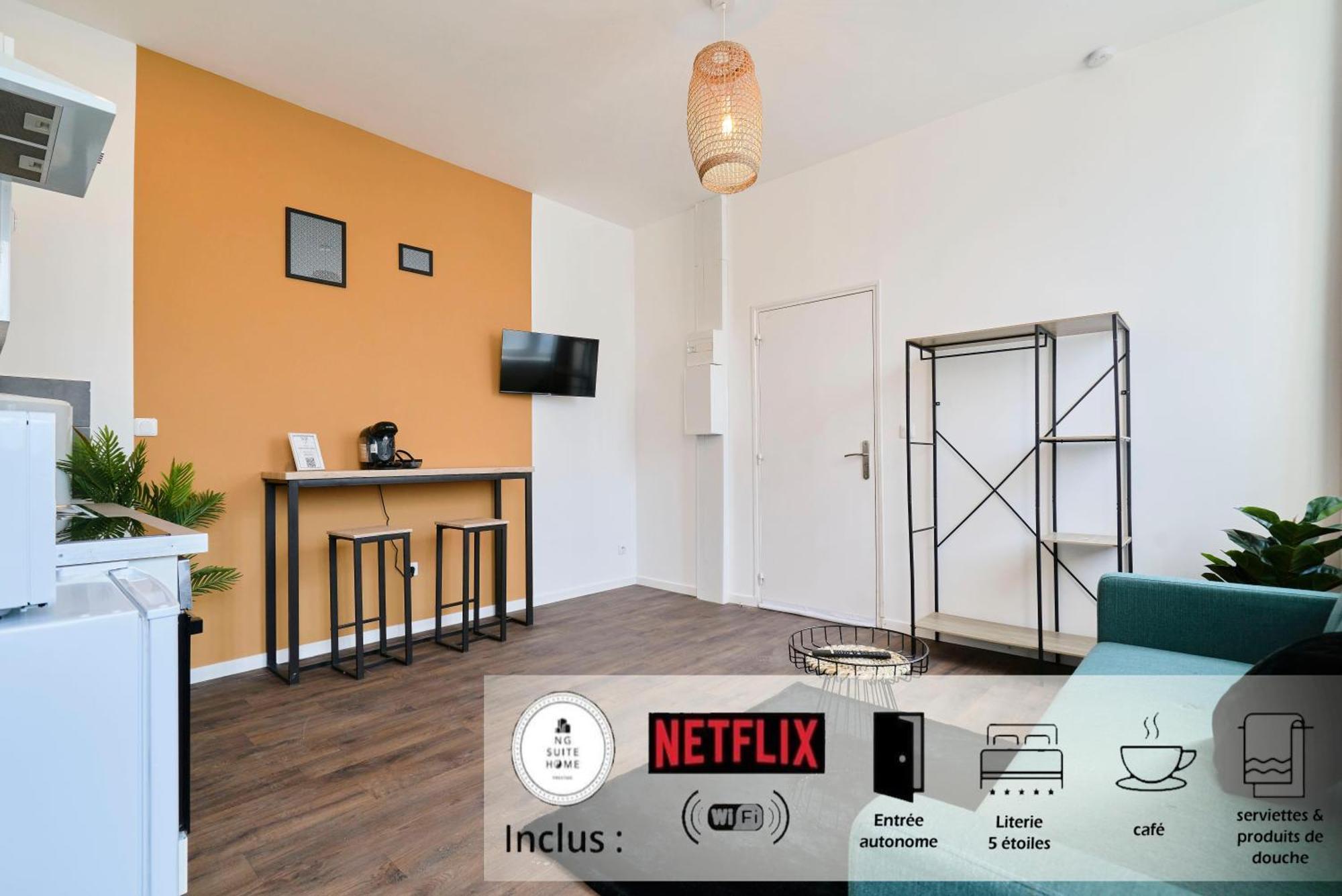 Ng Prestige - Lille I Tourcoing Winoc - Appartement T2 - Netflix - Wifi - Cuisine - Parking Gratuit Εξωτερικό φωτογραφία
